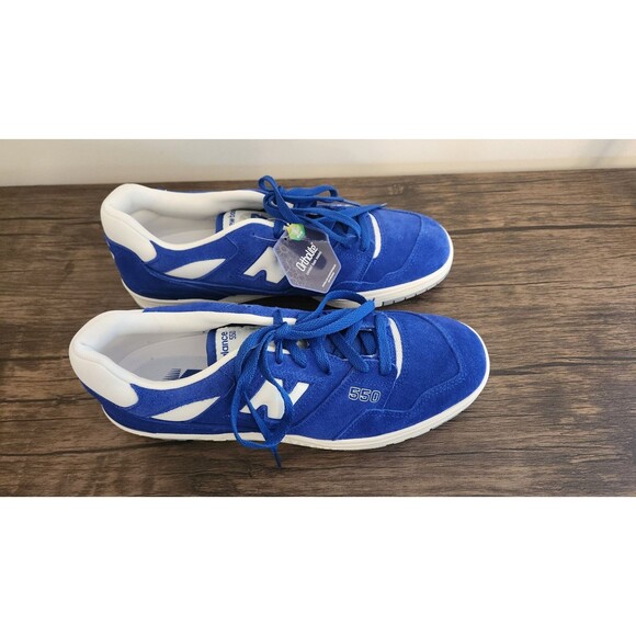 New Balance 550 Sneakers Mens 11.5 Suede Team Royal Lace Up Shoes Ortholite - Picture 3 of 7
